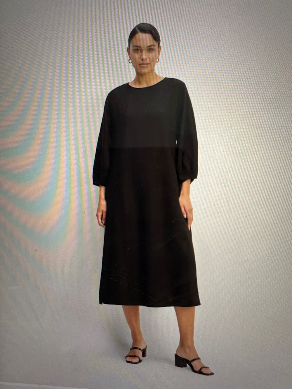 Everlane Linen A-line Black Women's Midi Dress